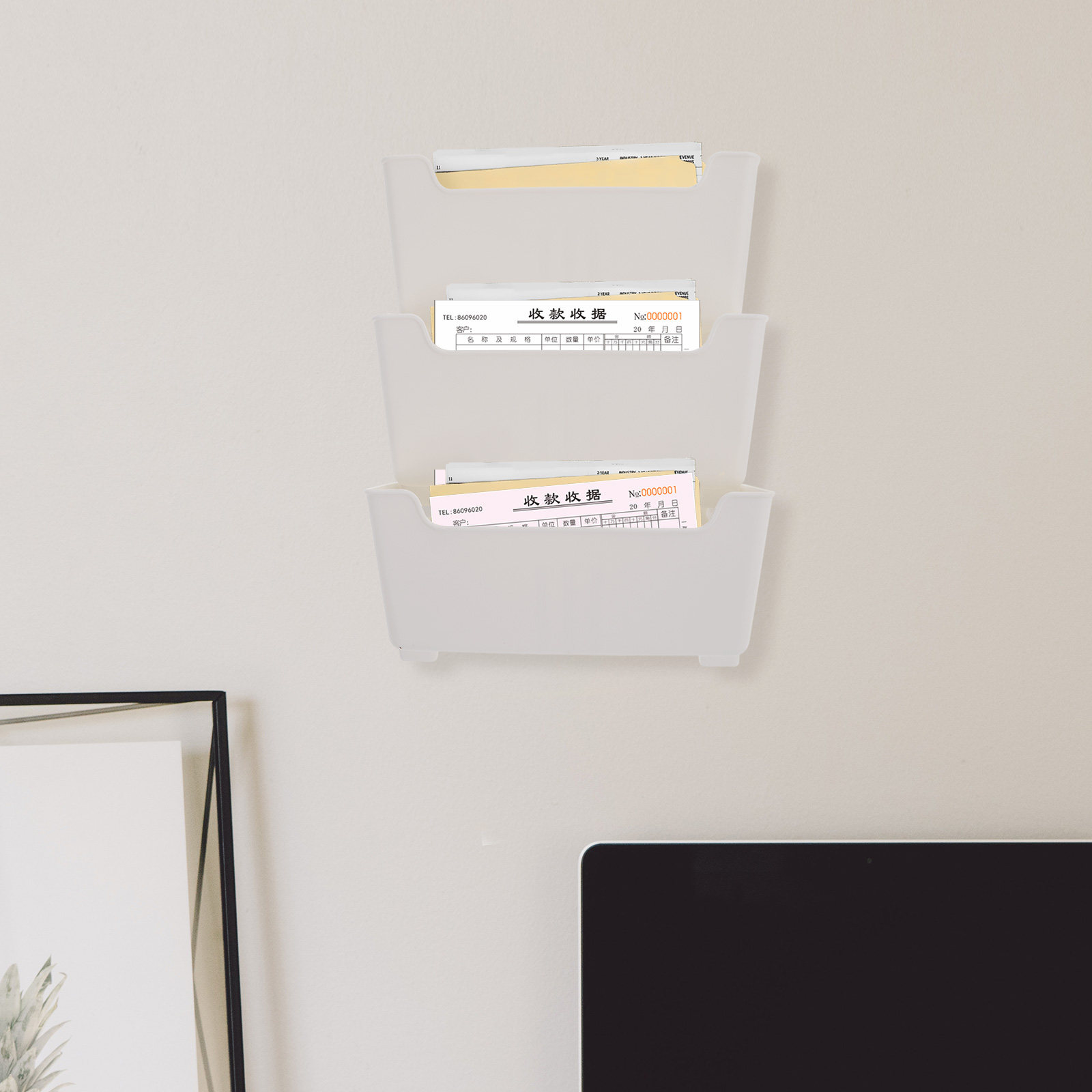 Magazine Holder Rack - 1 zestaw przezroczystych, plastikowych, wiszących organizerów
