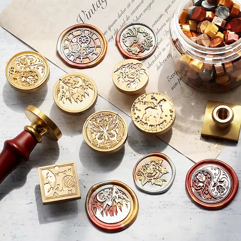 9 pieczęci woskowych + 1 uchwy – Wax Seal Stamp Set recenzja i cena